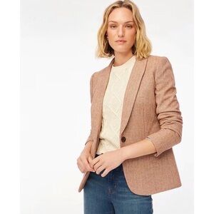 J.CREW Holland Herringbone Wool Blend Tan Blazer 0